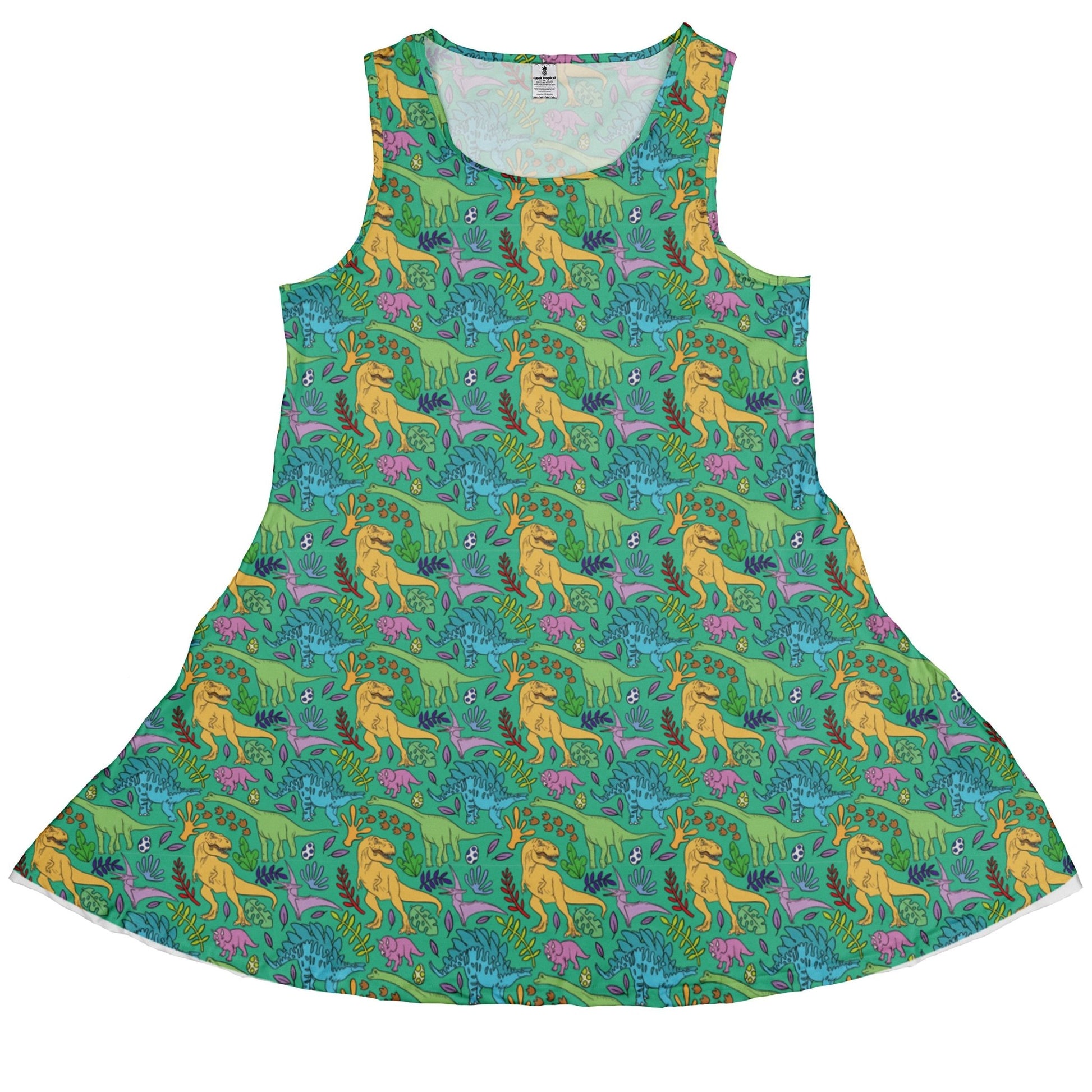 Jurassic Jungle Dress Geek Nerd Design by Julie Kitzes dinosaur print lx - C