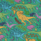 Jurassic Jungle Long Sleeve Button Up Shirt Geek Nerd adult sizing Design by Julie Kitzes dinosaur print