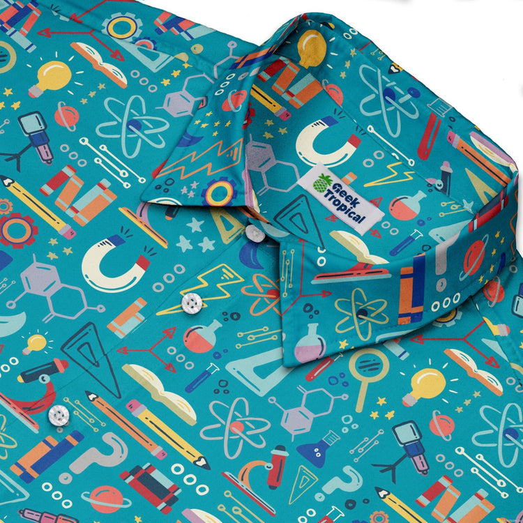 Just Science Button Up Shirt Geek Nerd adult sizing Design by Zirkus Design q225