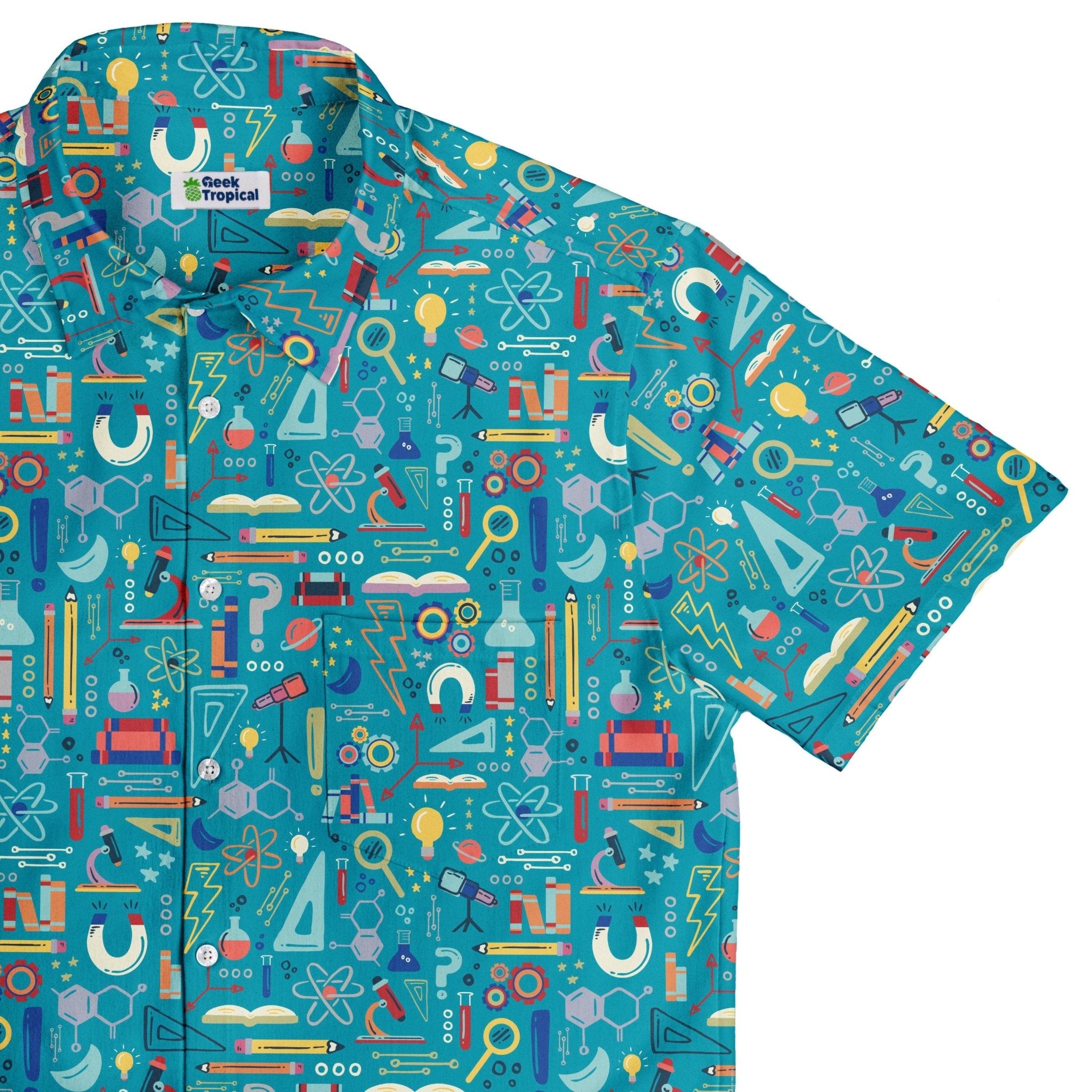 science dress shirts Men's slim fit shirt with science print