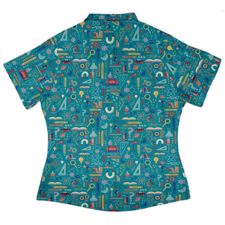 Just Science Curvy Button Up Shirt Geek Nerd Design by Zirkus Design q225 science print