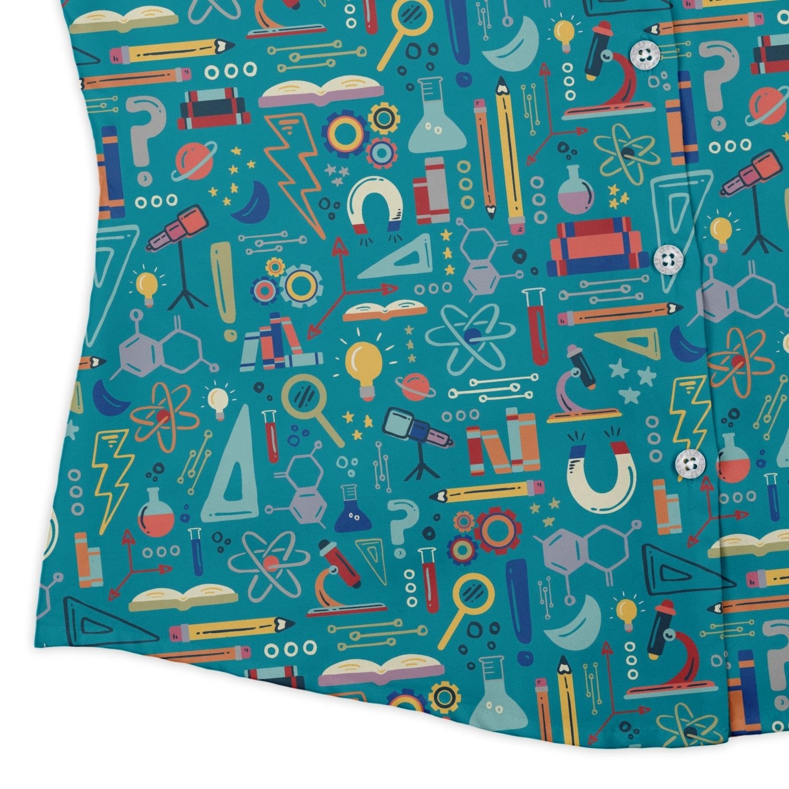 Just Science Curvy Button Up Shirt Geek Nerd Design by Zirkus Design q225 science print