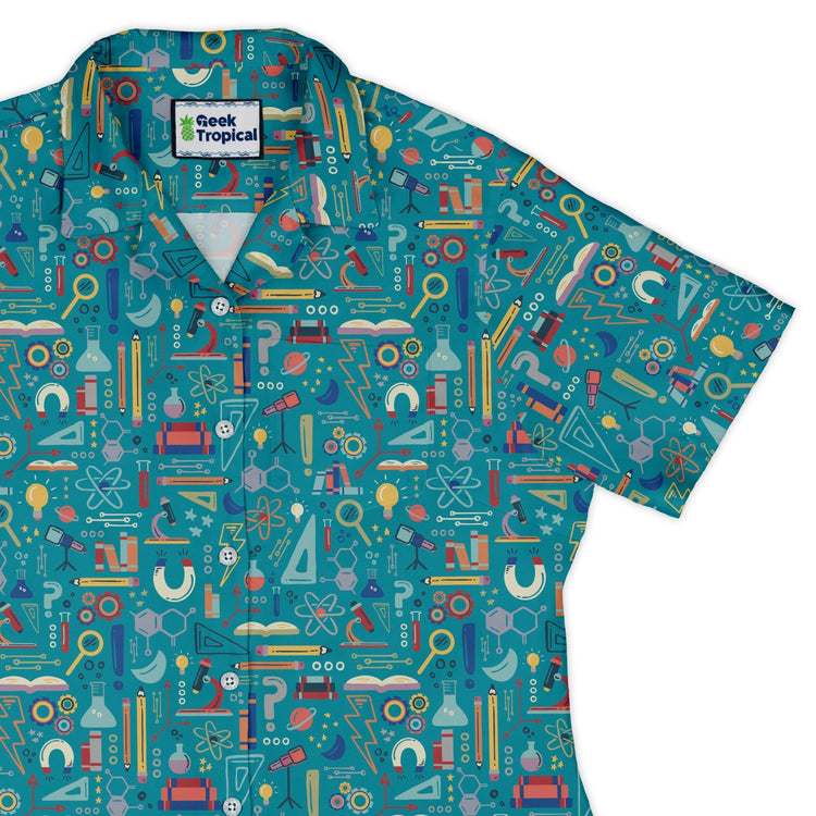 Just Science Curvy Button Up Shirt Geek Nerd Design by Zirkus Design q225 science print