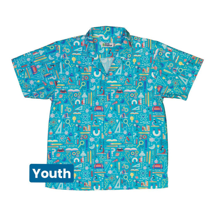 Just Science Youth Hawaiian Shirt Geek Nerd Design by Zirkus Design q225 science print