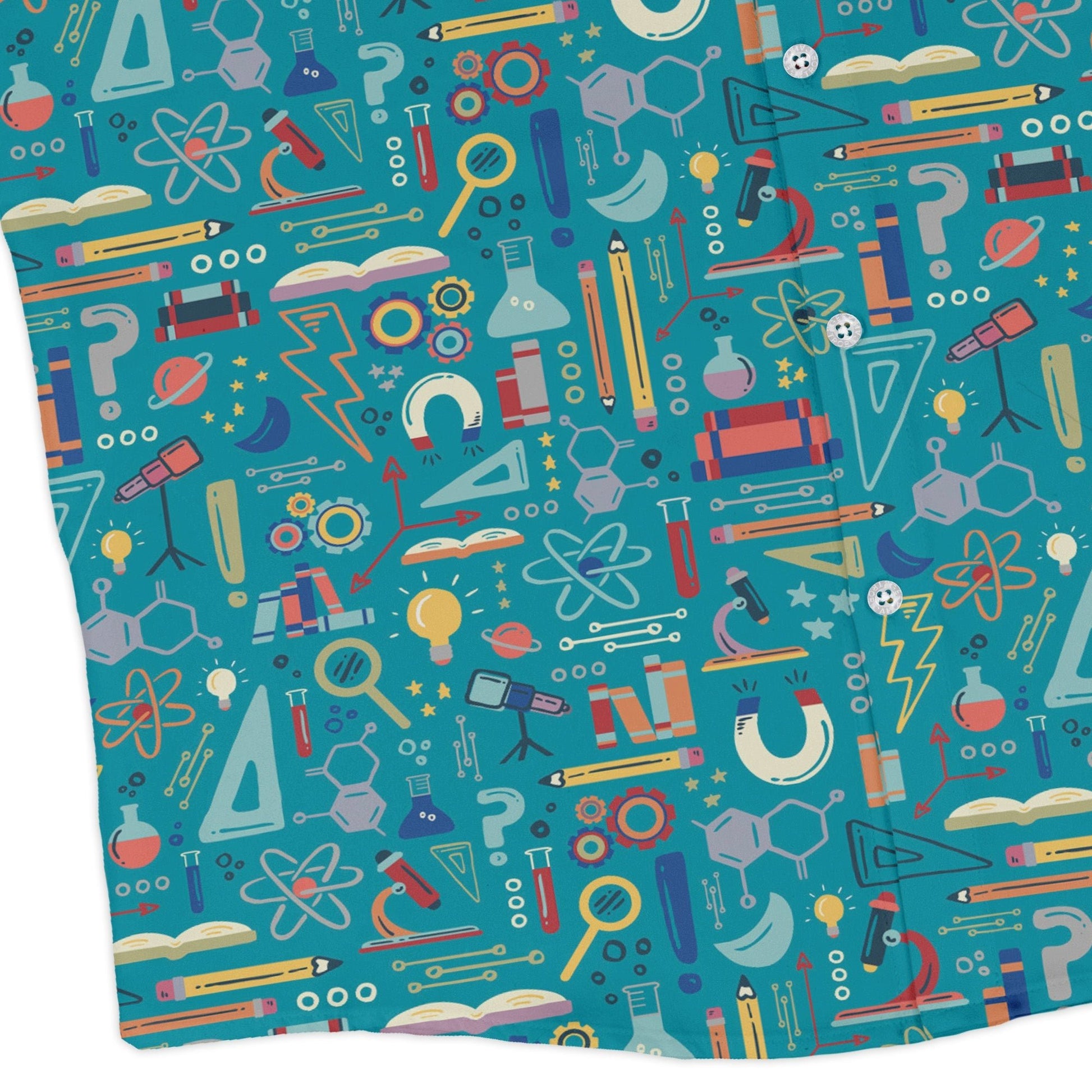 Just Science Long Sleeve Button Up Shirt Geek Nerd adult sizing Design by Zirkus Design FLOW DESC WRITING