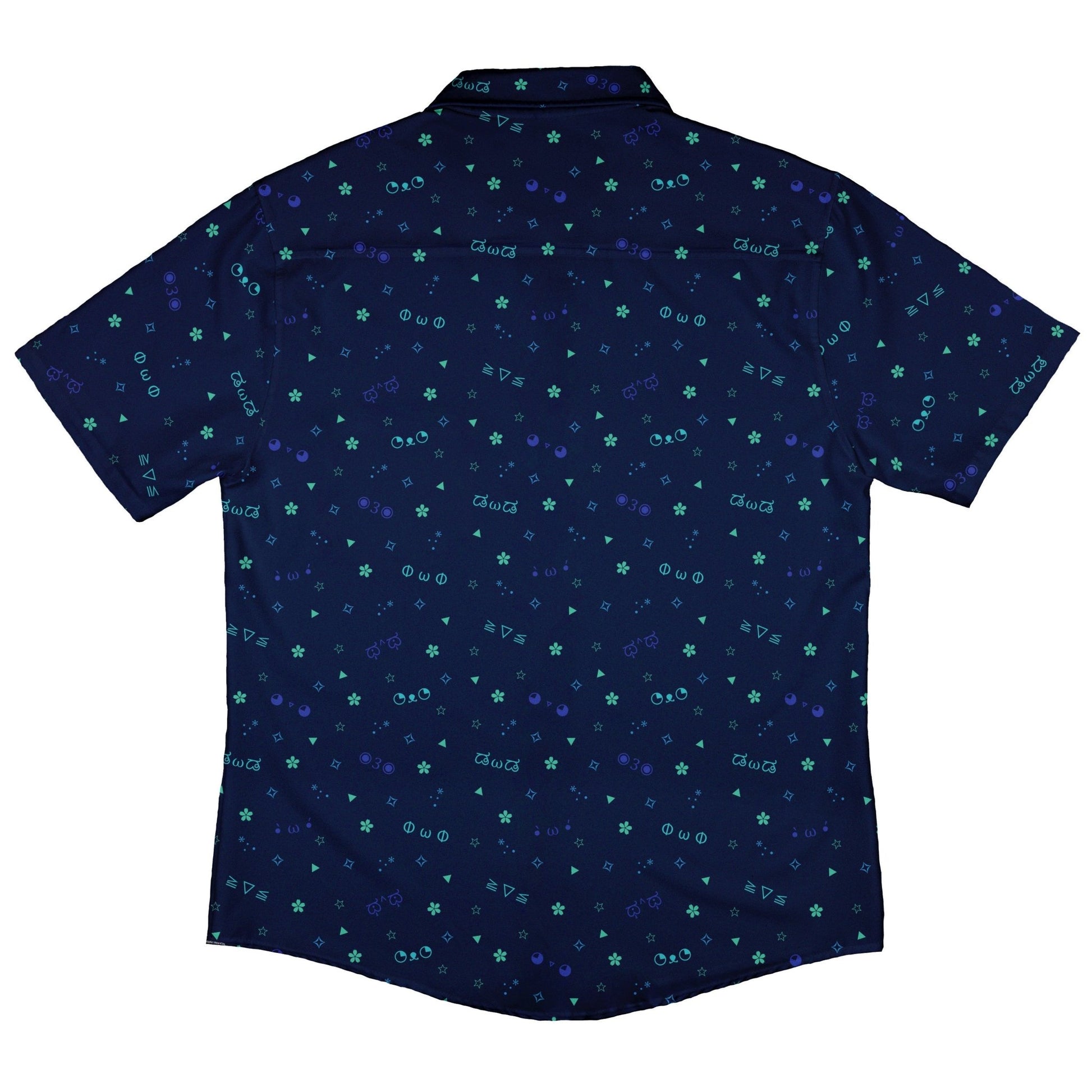 Kao Emojis Blue Button Up Shirt - adult sizing - Anime - Design by Ardi Tong