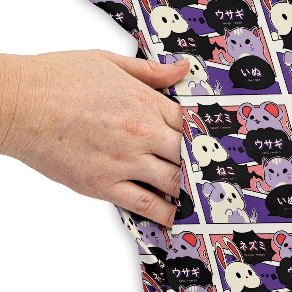 Kawaii Animal Comic Panel Purple Dress Geek Nerd Animal Patterns Anime Design by Ardi Tong