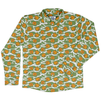 Kawaii Piglets Incense Green Long Sleeve Button Up Shirt Geek Nerd adult sizing Anime Design by Ardi Tong