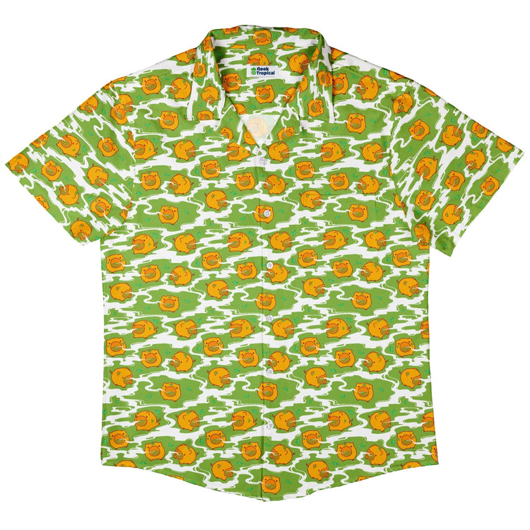 Kawaii Piglets Incense Green Button Up Shirt - adult sizing - Anime - Design by Ardi Tong