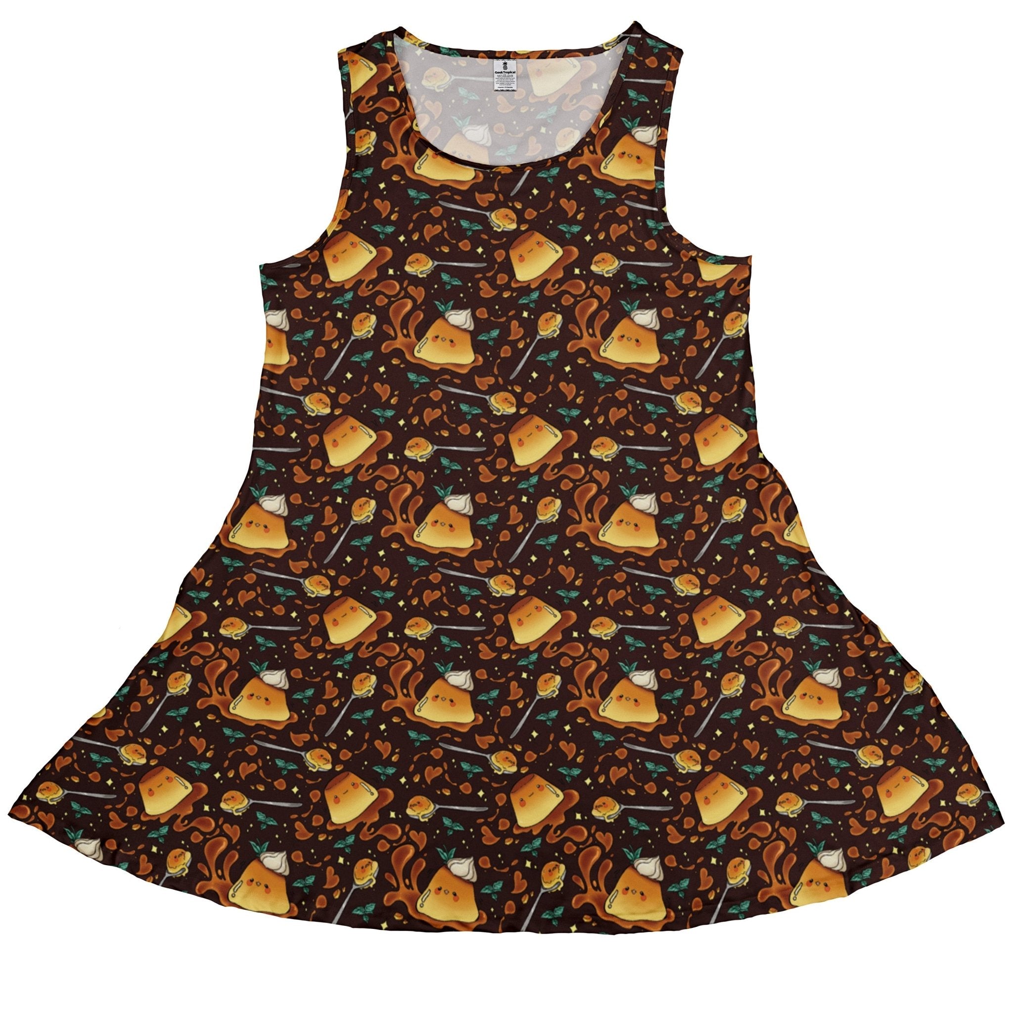 Kawaii Purin Pudding Caramel Dress Geek Nerd Anime Design by Ardi Tong lx - C