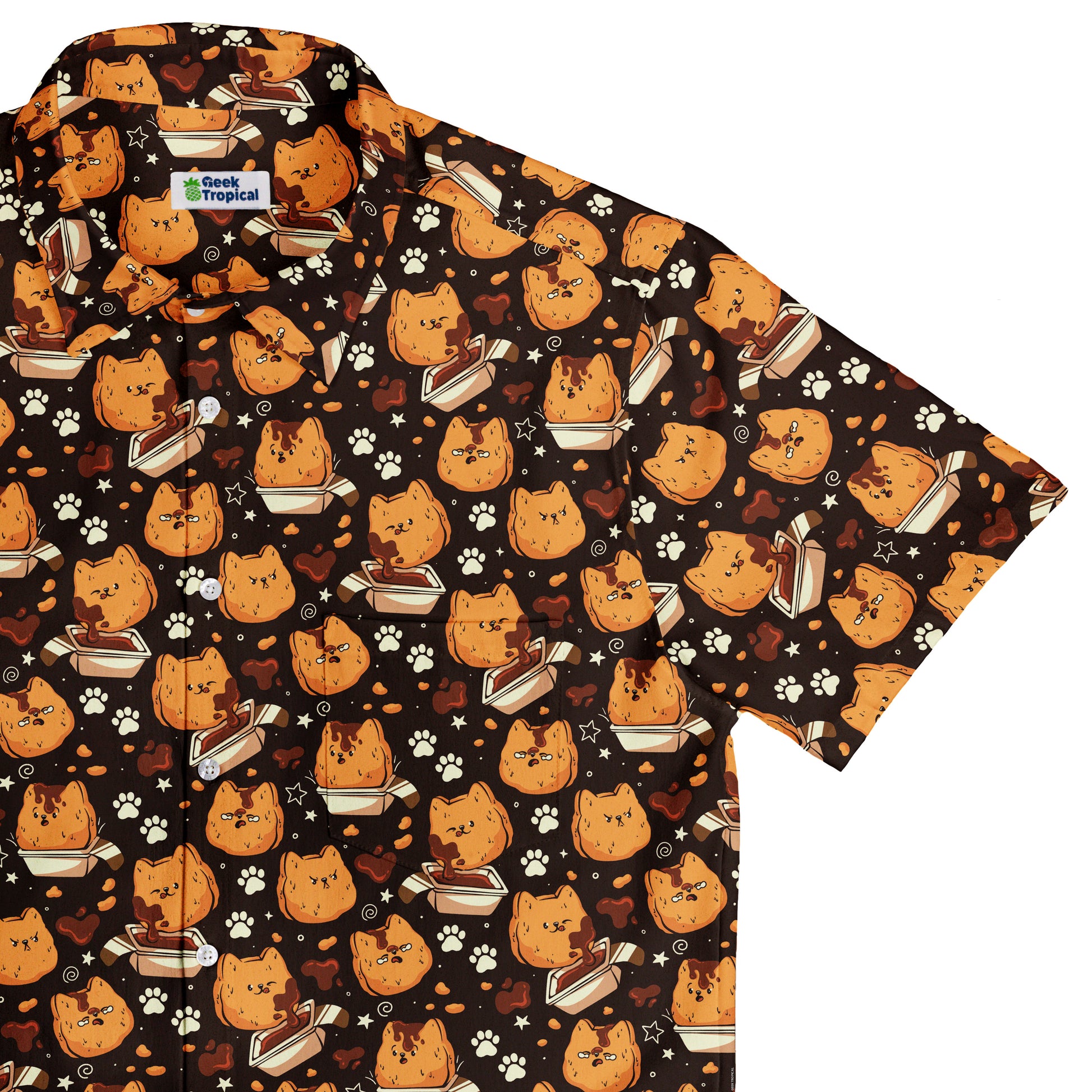 Kitten Nuggets Button Up Shirt Top Corner