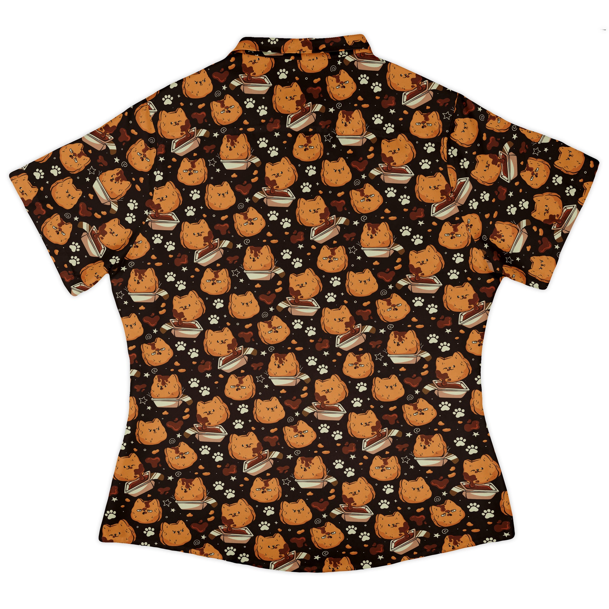 Kitten Nuggets Curvy Button Up Shirt womens back