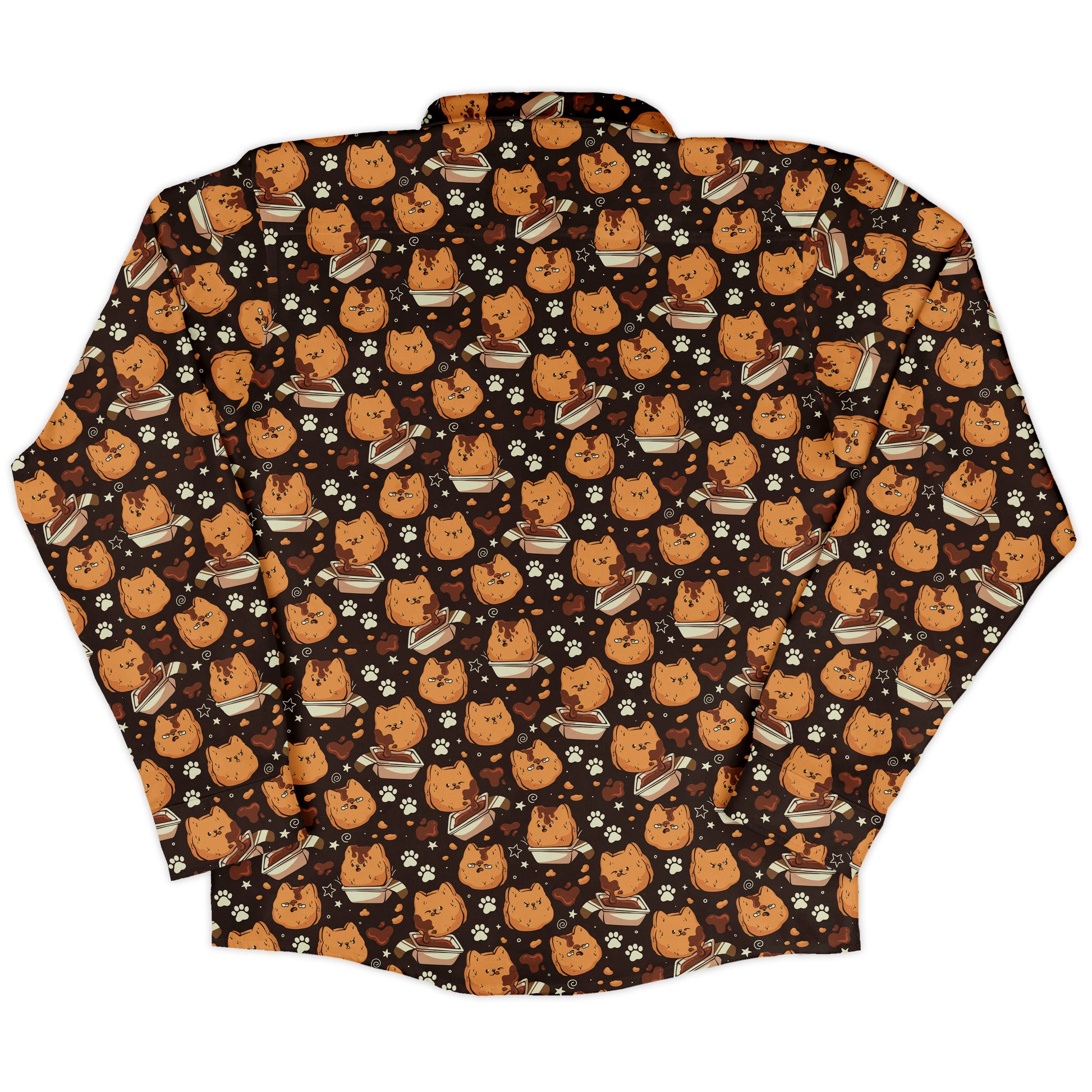 Kitten Nuggets Long Sleeve Button Up Shirt back