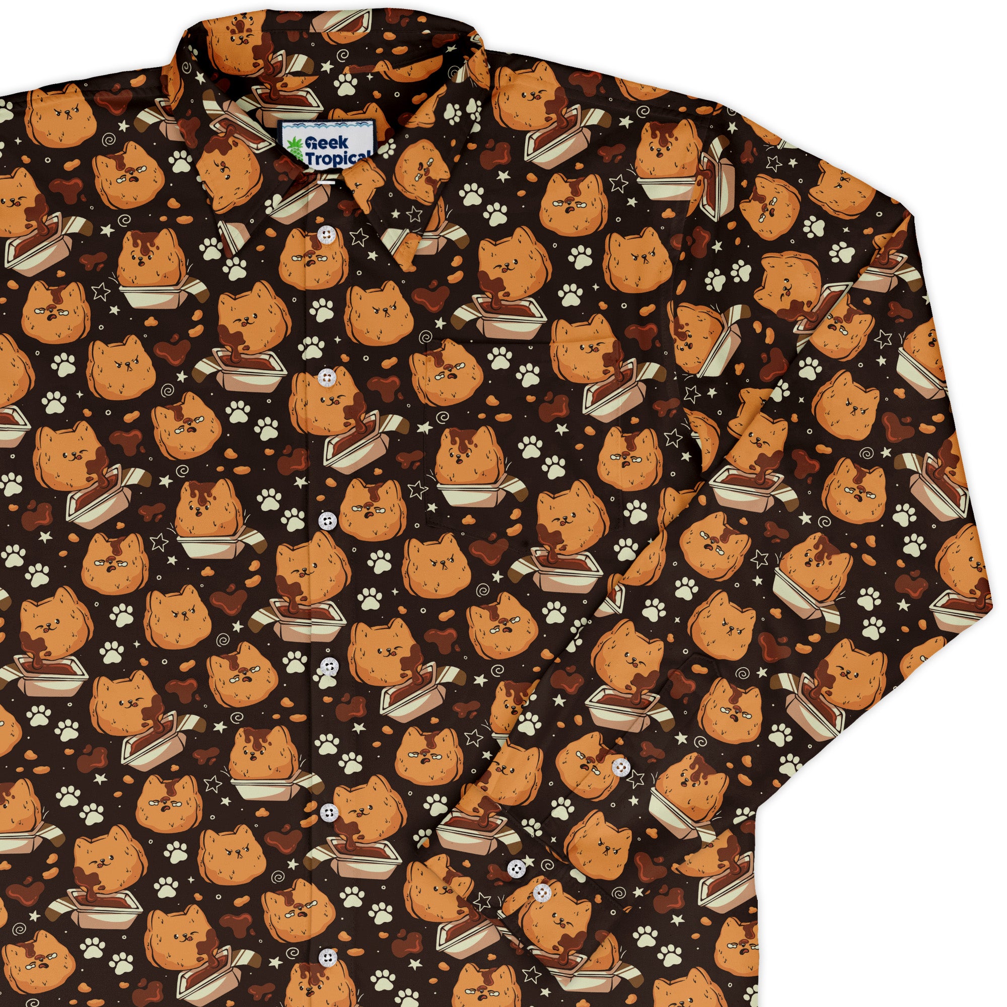 Kitten Nuggets Long Sleeve Button Up Shirt cover