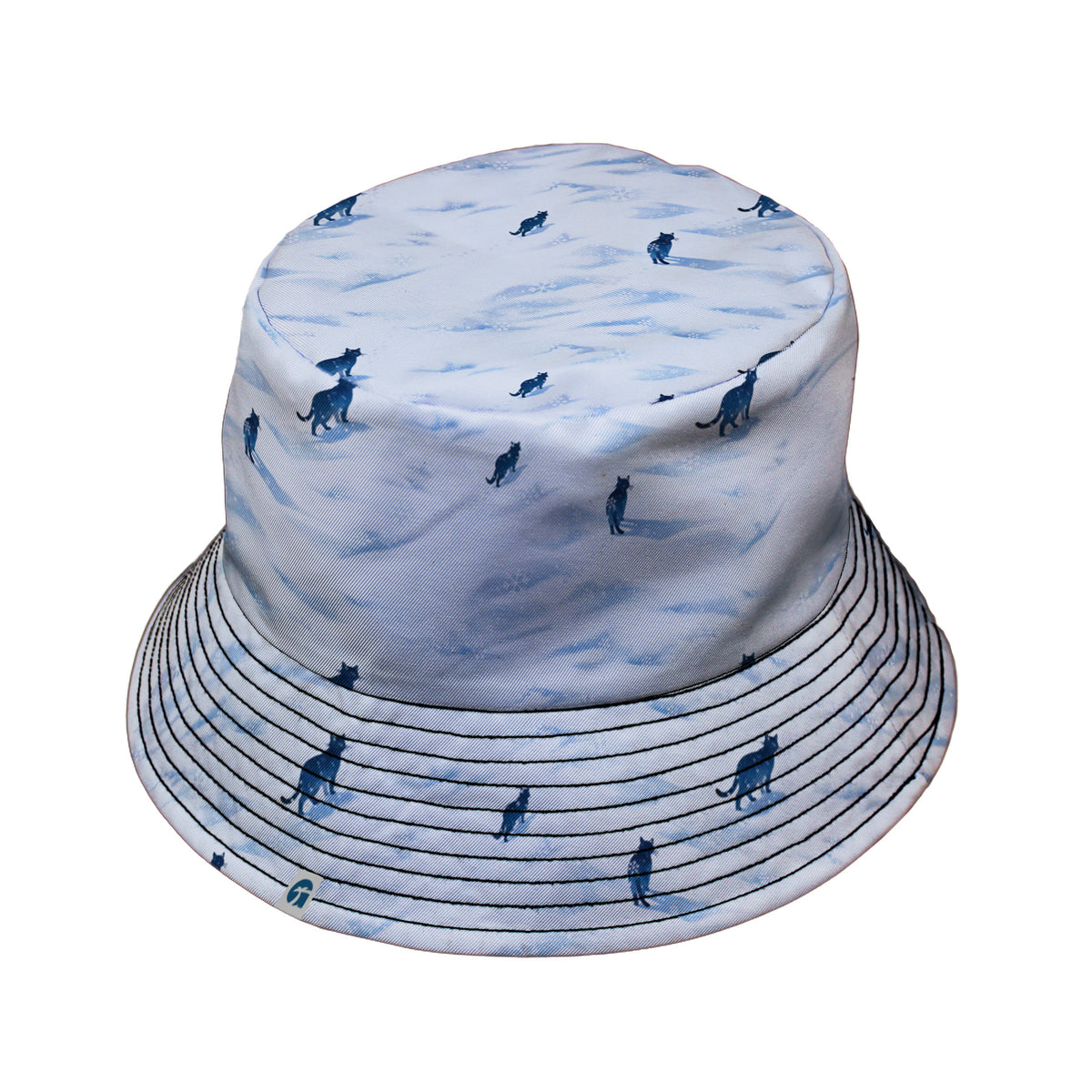 Kitty Snow Trail Bucket Hat Black Stitching