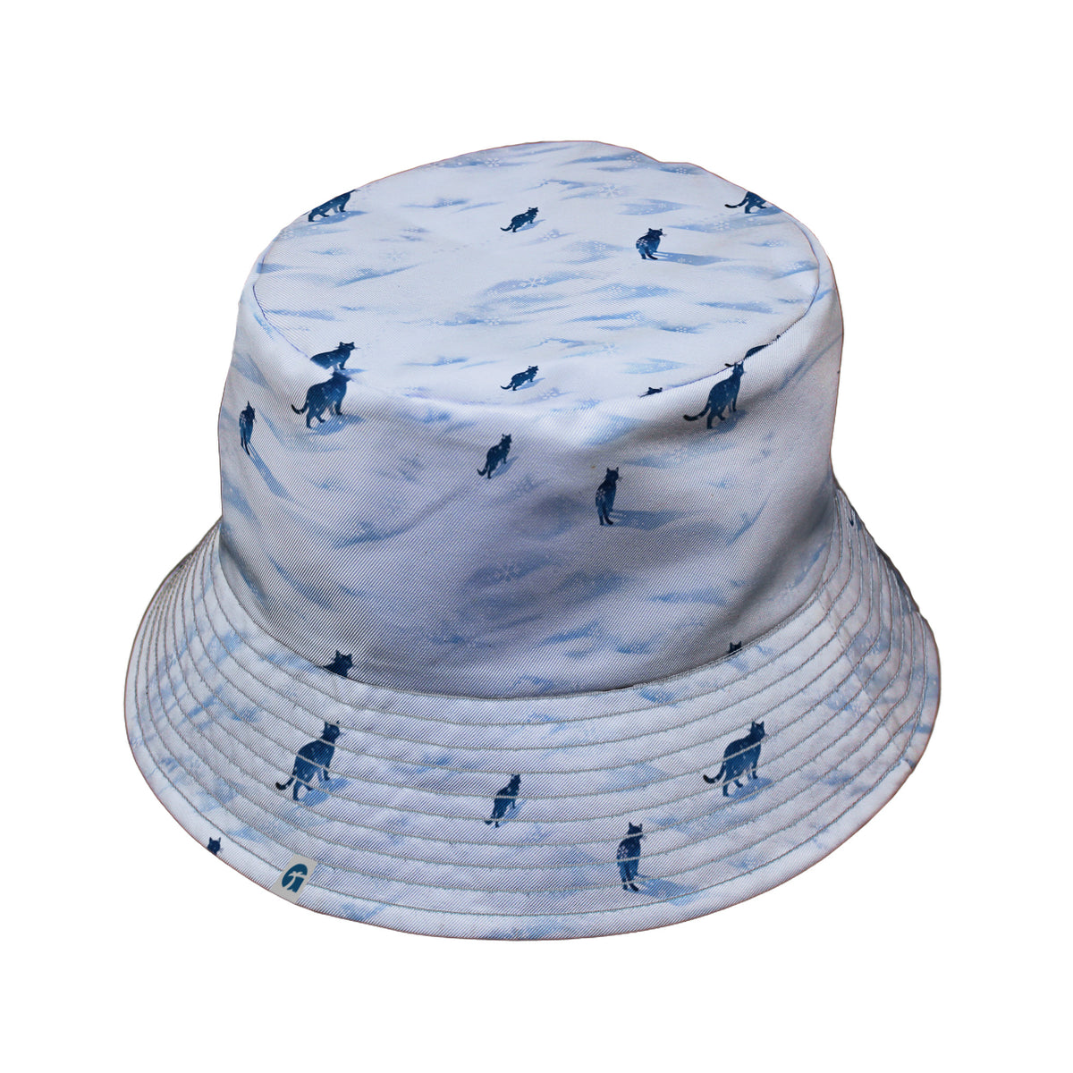 Kitty Snow Trail Bucket Hat Gray Stitching