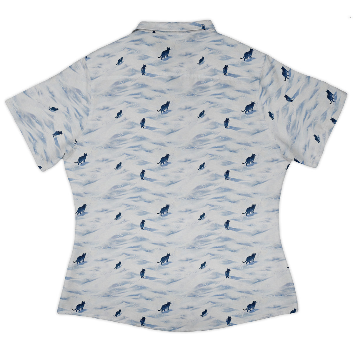 Kitty Snow Trail Curvy Button Up Shirt womens back