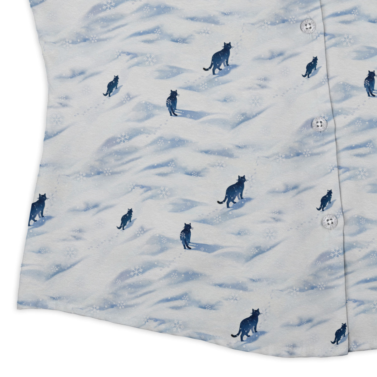 Kitty Snow Trail Curvy Button Up Shirt womens corner