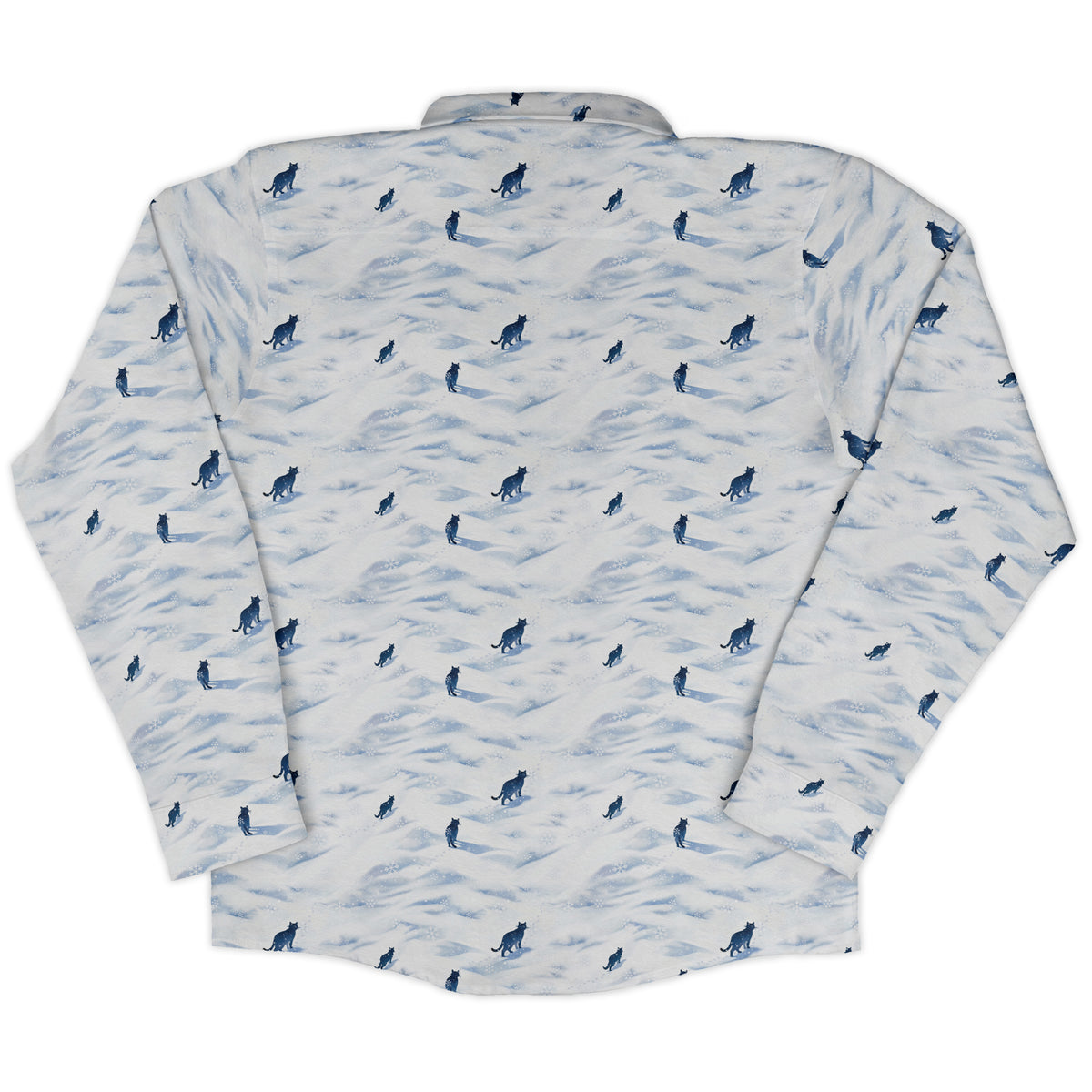 Kitty Snow Trail Long Sleeve Button Up Shirt back
