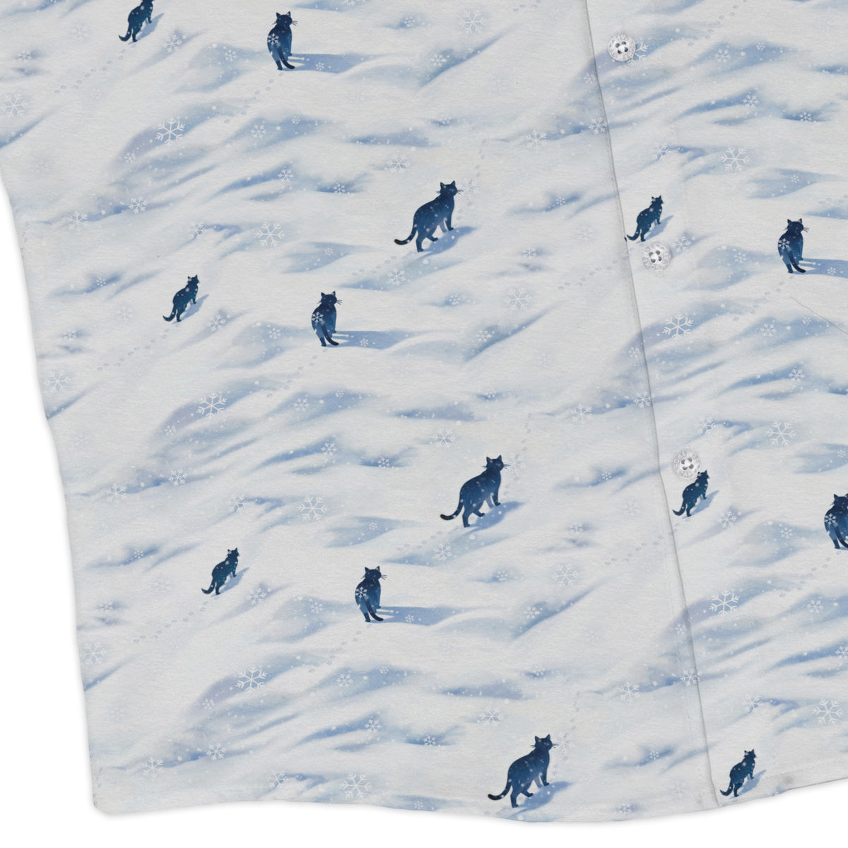 Kitty Snow Trail Long Sleeve Button Up Shirt corner
