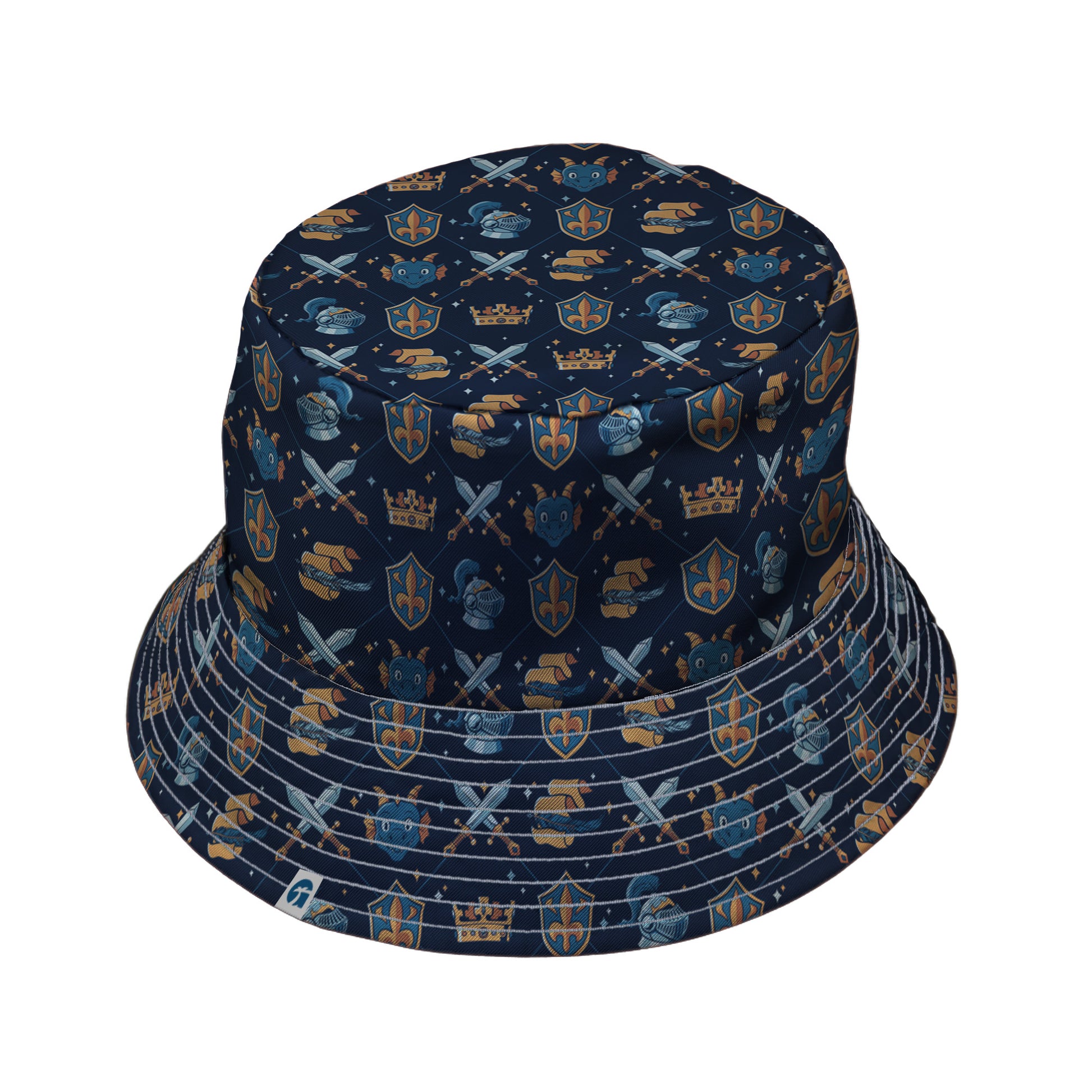 Knight Quest Crest Bucket Hat Gray Stitching