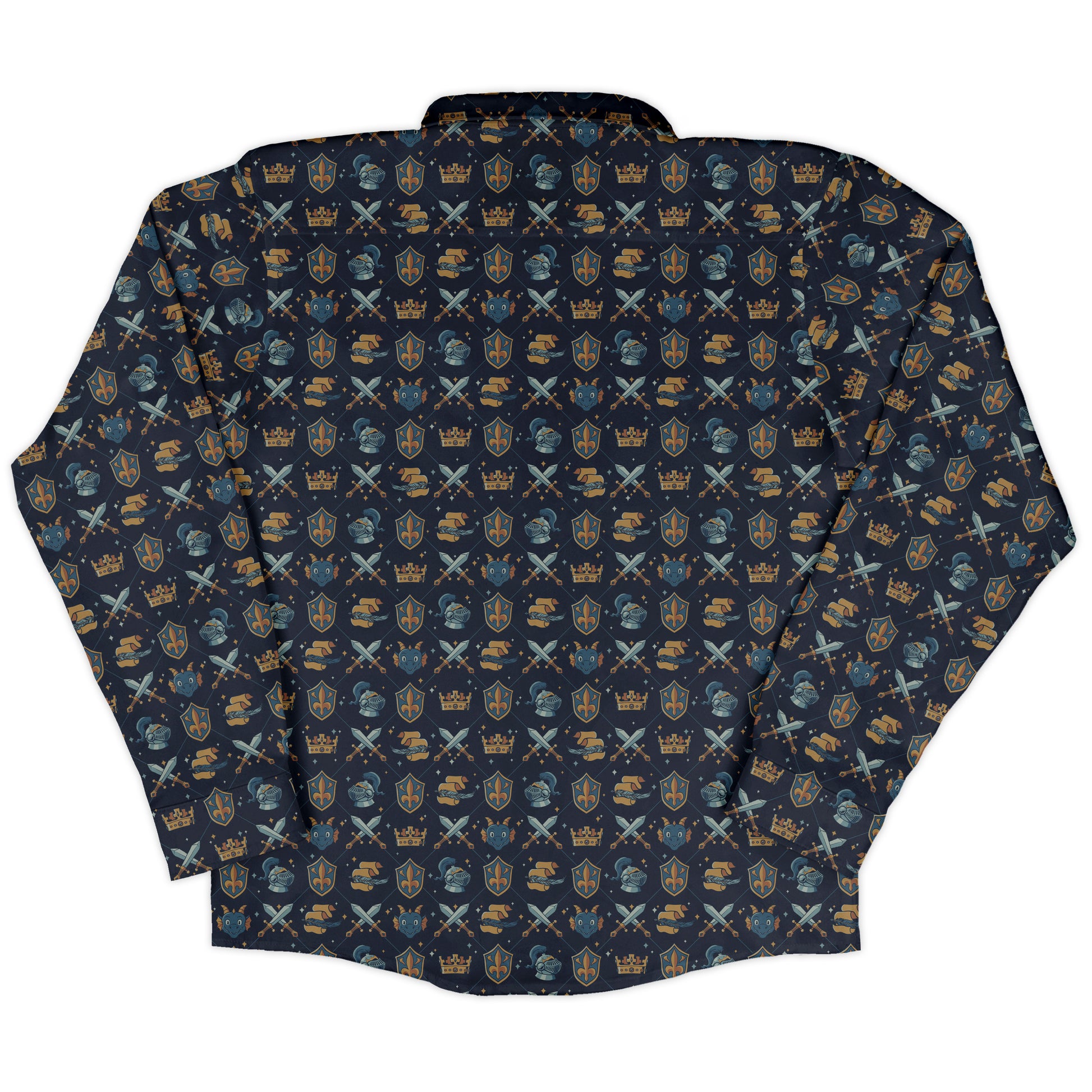 Knight Quest Crest Long Sleeve Button Up Shirt back