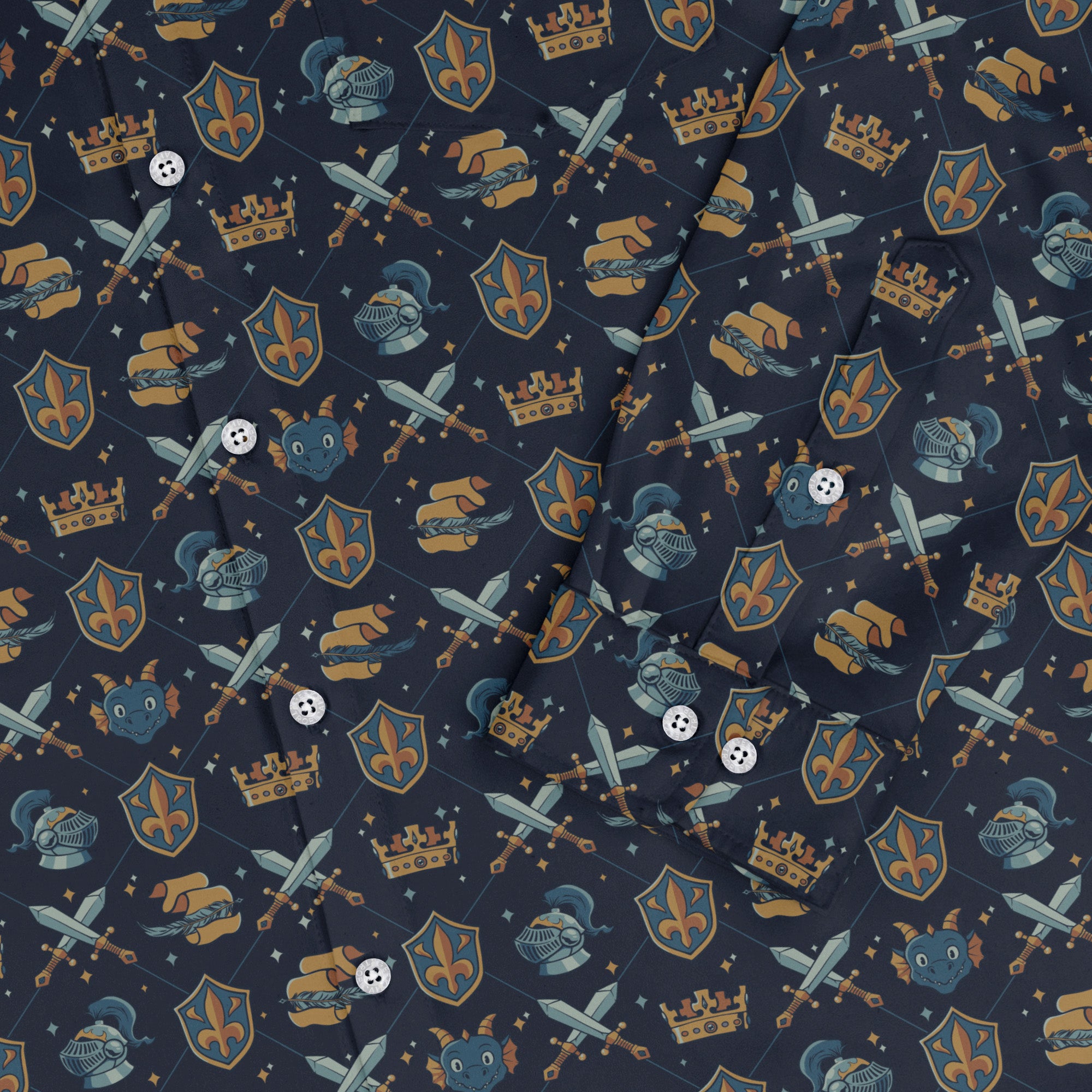 Knight Quest Crest Long Sleeve Button Up Shirt 2