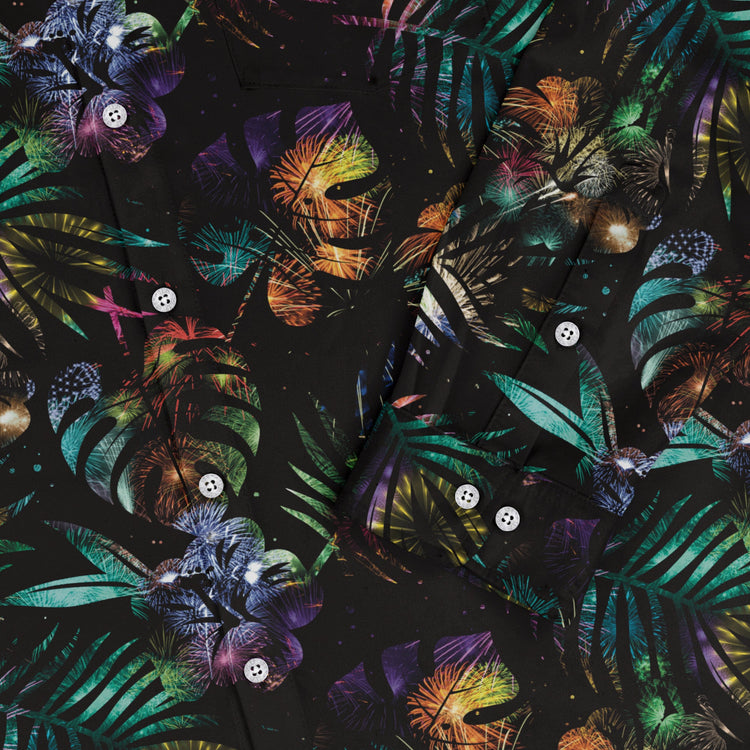 Knightly Fireworks Long Sleeve Button Up Shirt Geek Nerd adult sizing Designs by Nathan Fantasy Prints