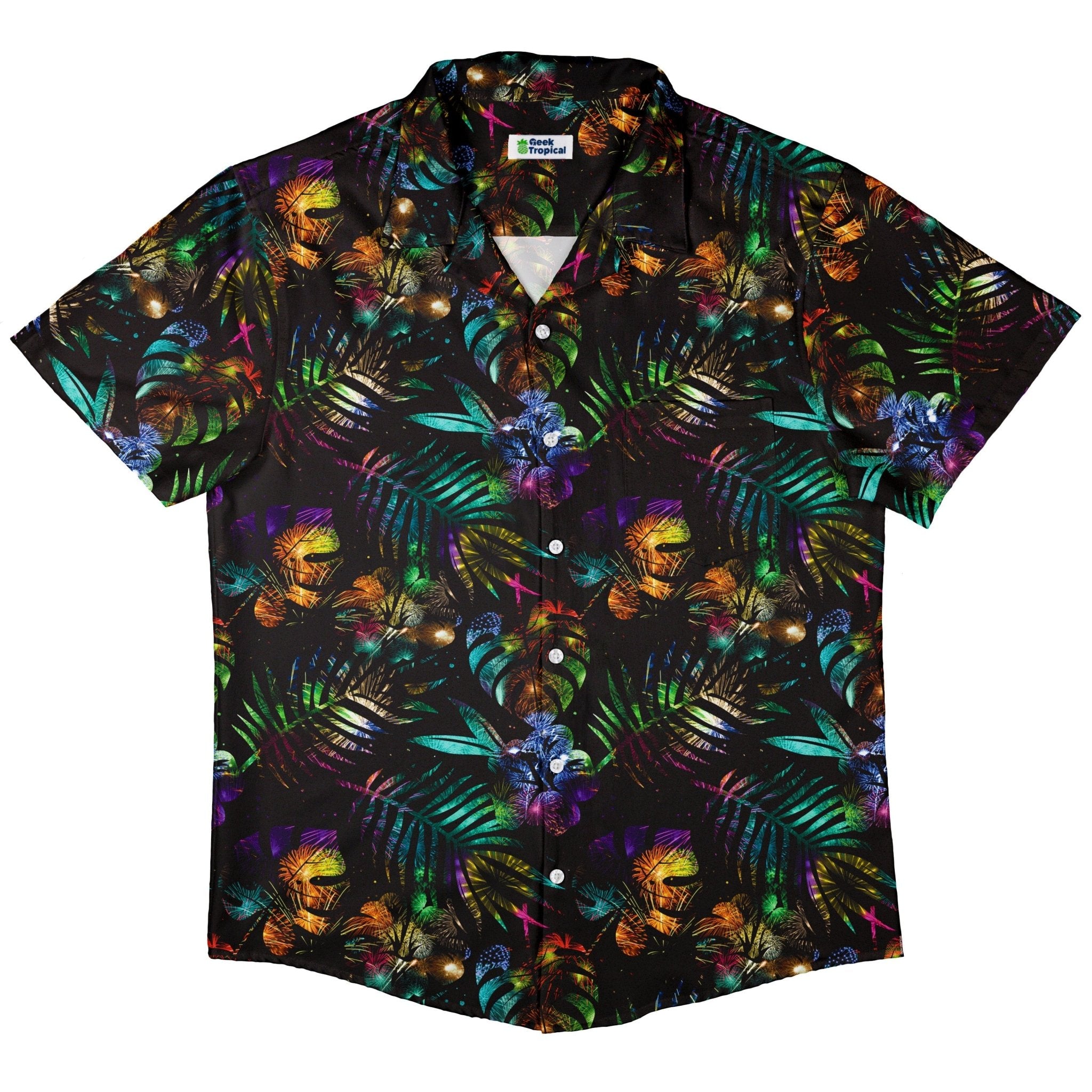 Knightly Fireworks Button Up Shirt - adult sizing - Botany Print - Designs by Nathan