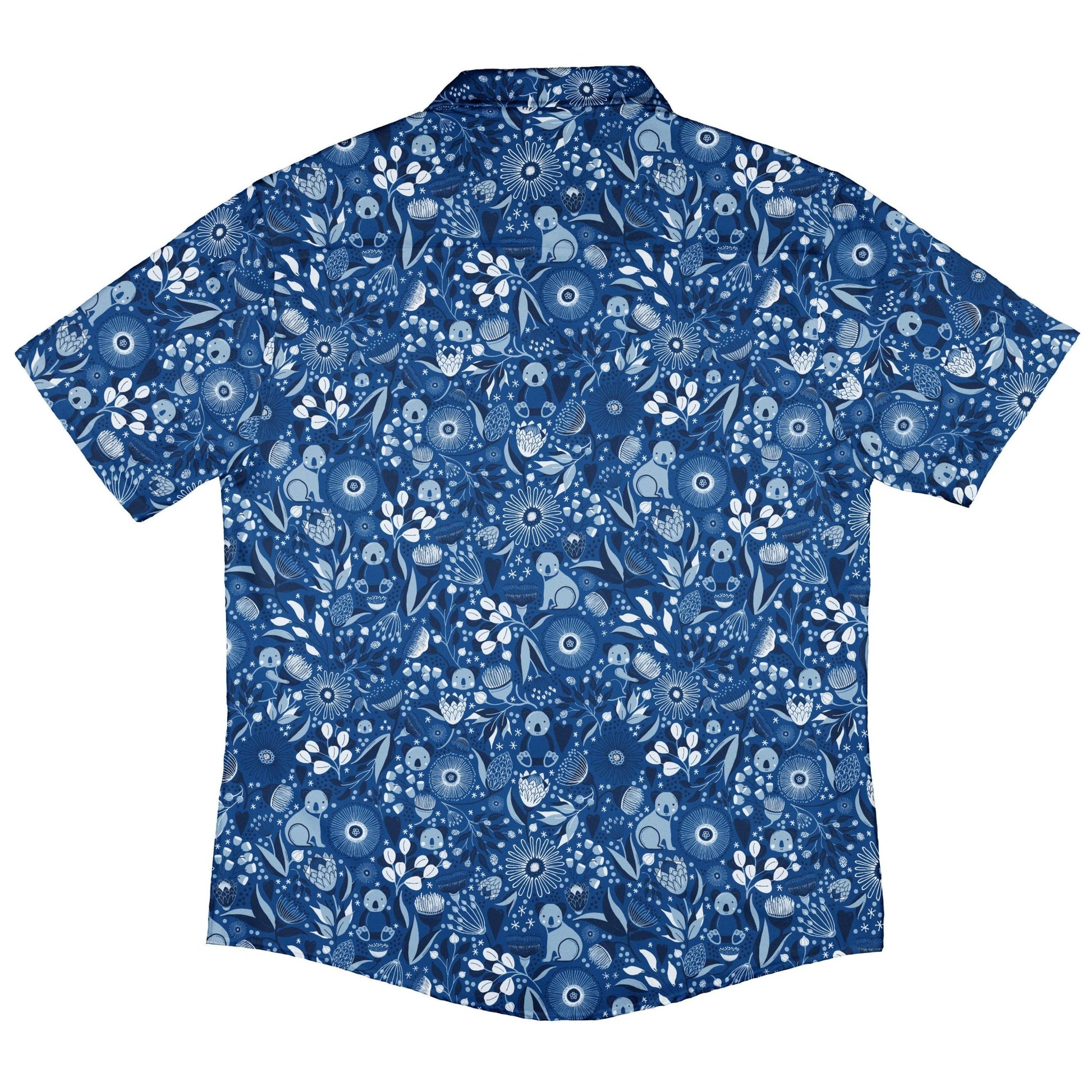 Koala Floral Button Up Shirt Geek Nerd adult sizing animal patterns botany print