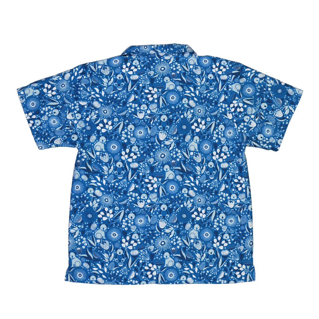 Koala Floral Youth Hawaiian Shirt Geek Nerd animal patterns botany print Design by Zirkus Design