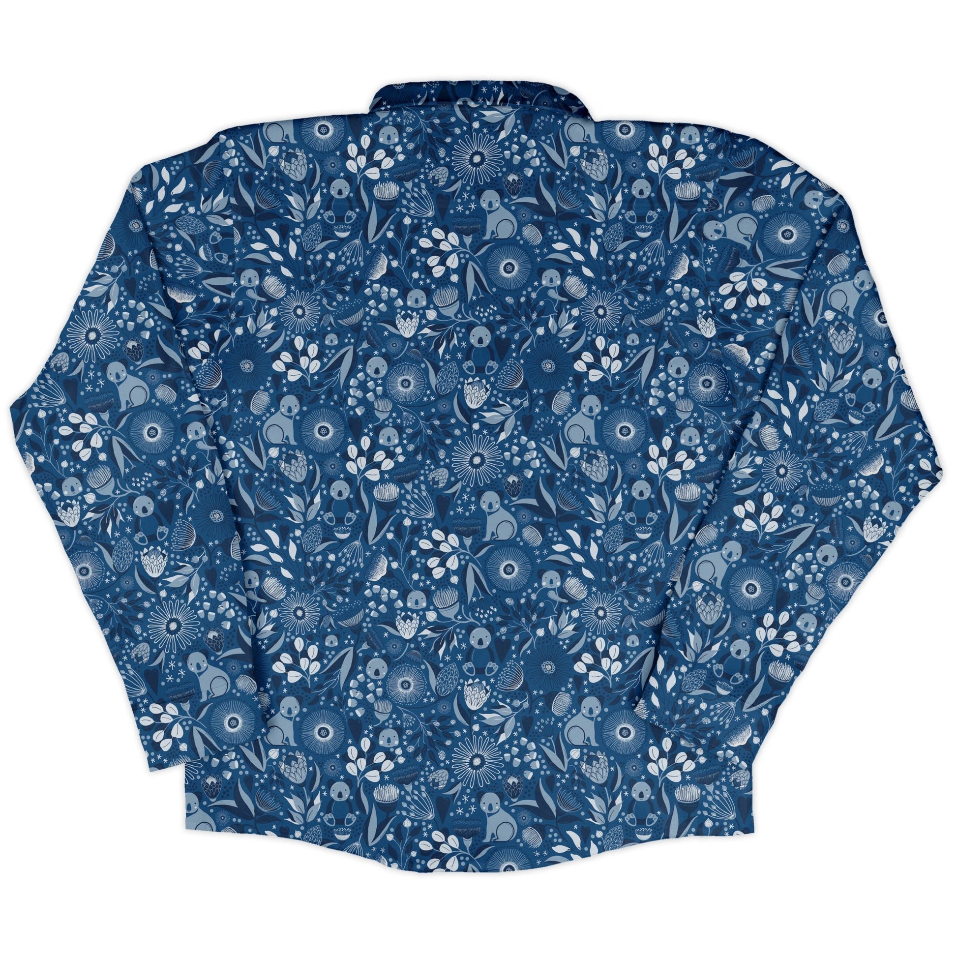 Koala Floral Long Sleeve Button Up Shirt Geek Nerd adult sizing animal patterns botany print