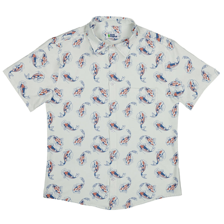 Koi Lake Button Up Shirt Geek Nerd 0925 adult sizing All Adult Button Up Shirts