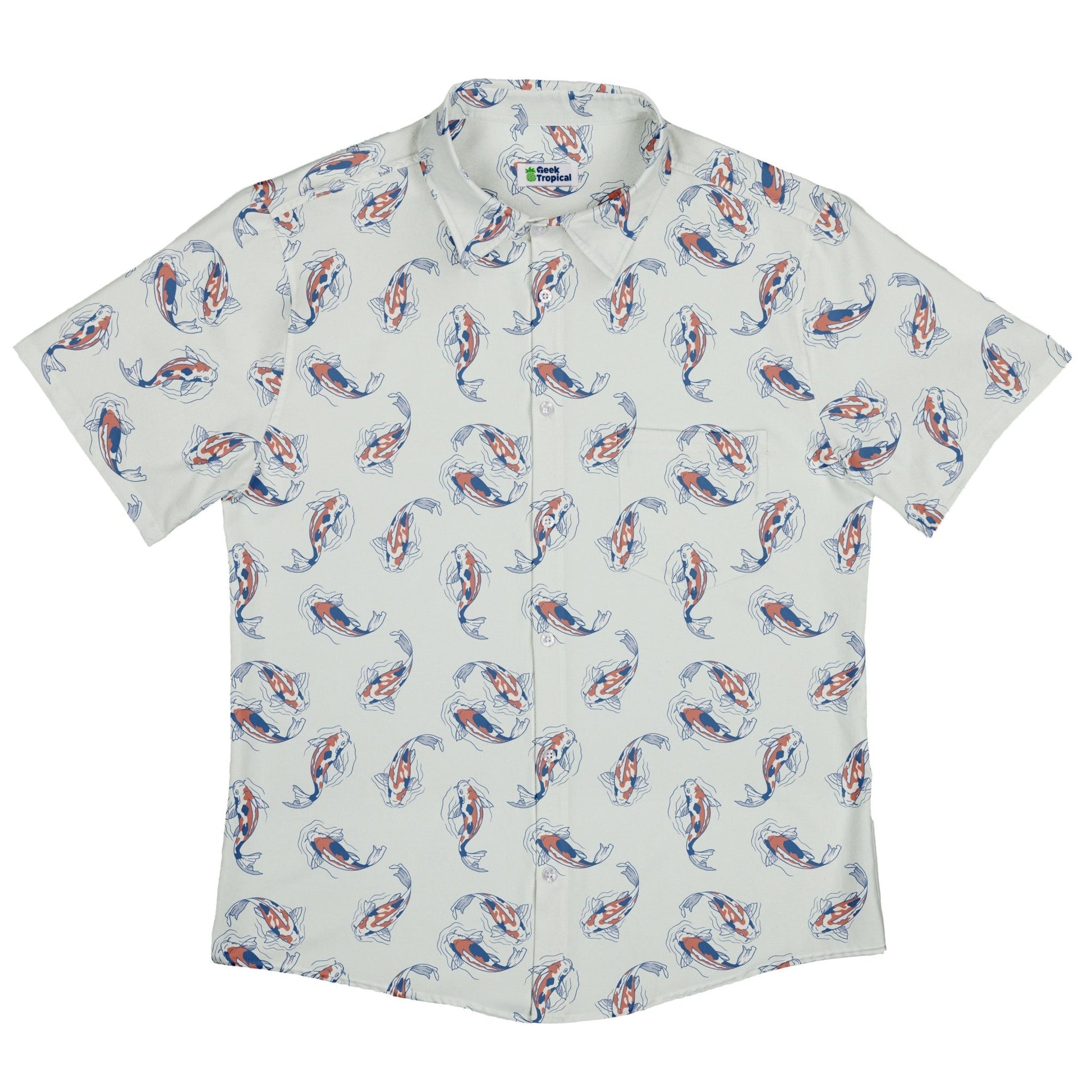 Koi Lake Button Up Shirt Geek Nerd 0925 adult sizing All Adult Button Up Shirts