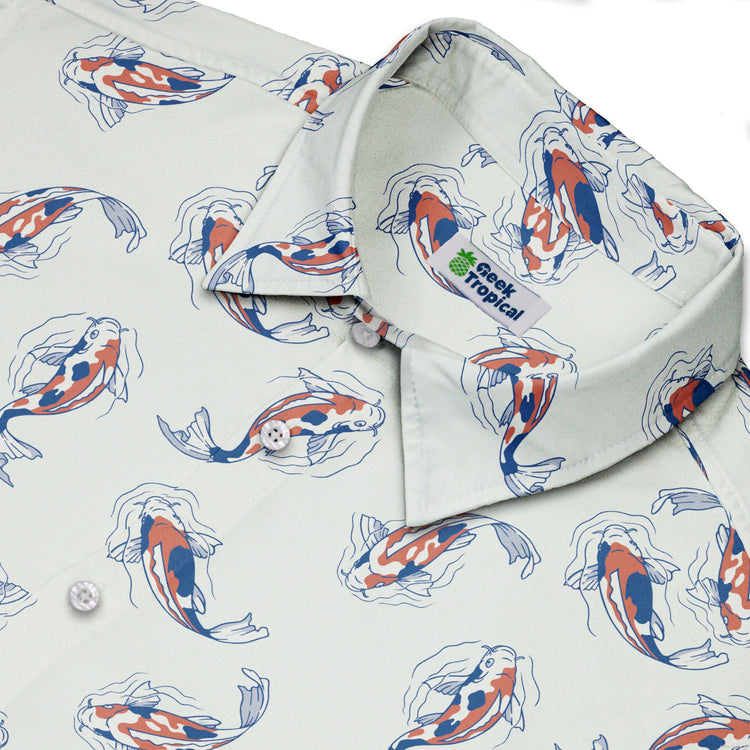Koi Lake Button Up Shirt Geek Nerd 0925 adult sizing All Adult Button Up Shirts