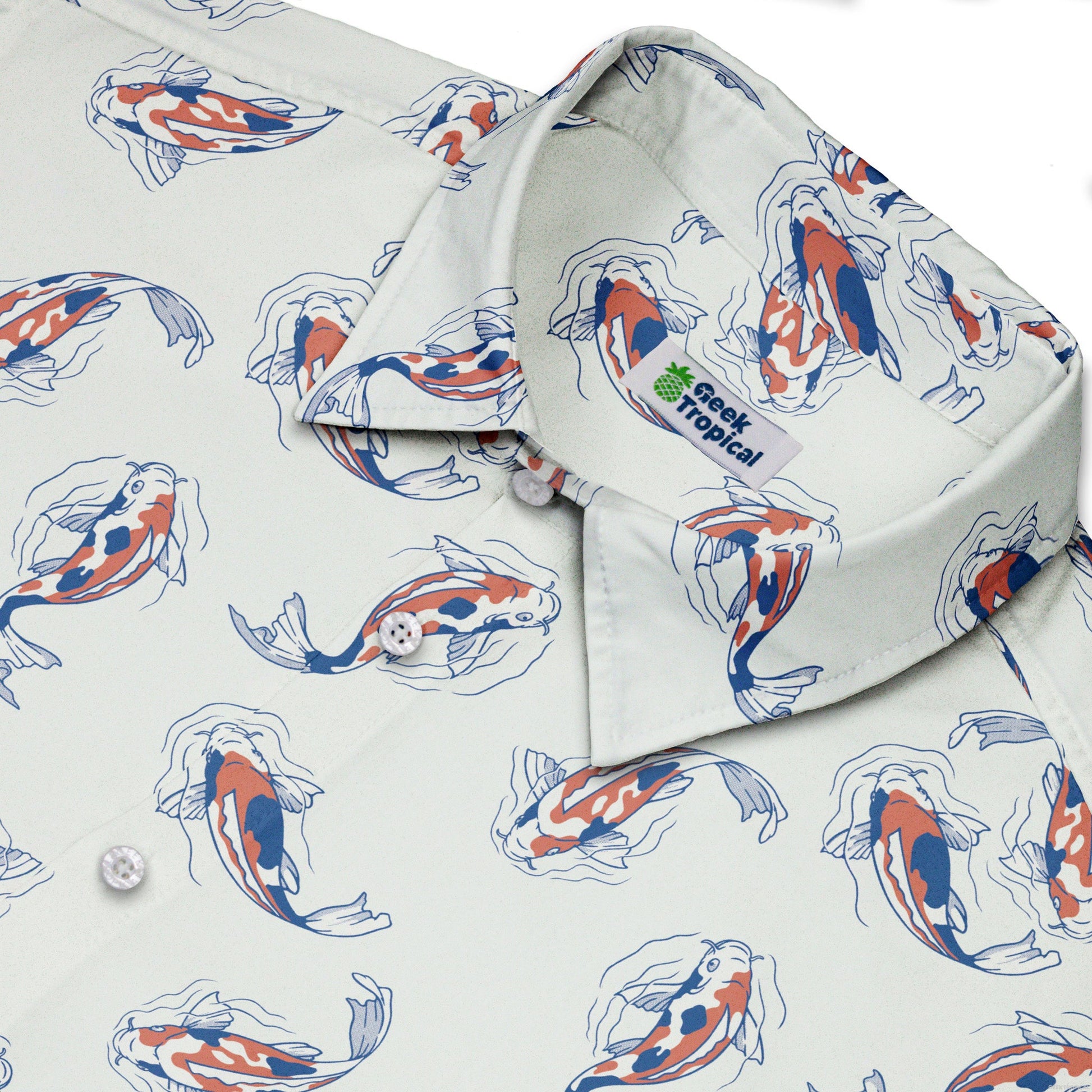 Koi Lake Button Up Shirt Geek Nerd 0925 adult sizing All Adult Button Up Shirts
