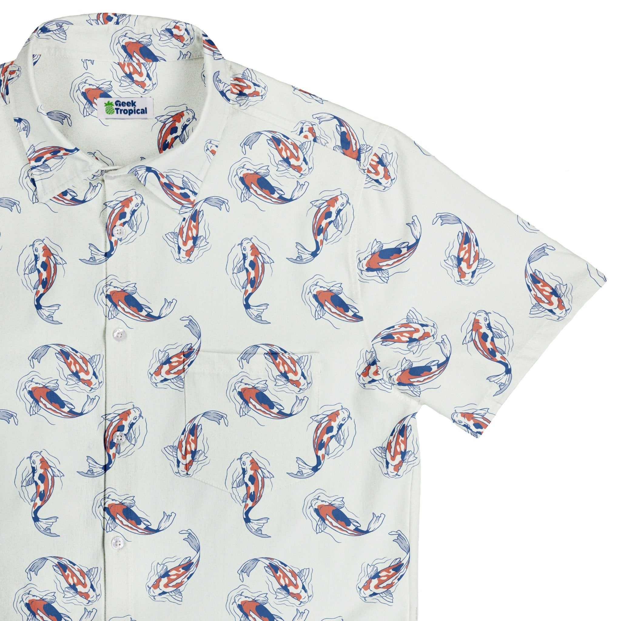 Koi Lake Button Up Shirt Geek Nerd 0925 adult sizing All Adult Button Up Shirts
