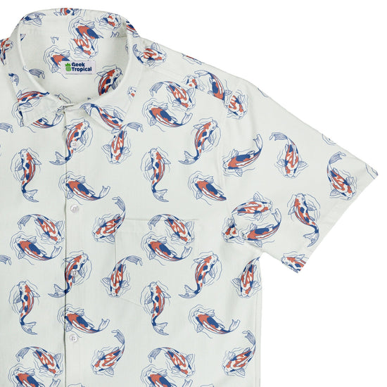 Koi Lake Button Up Shirt Geek Nerd 0925 adult sizing All Adult Button Up Shirts