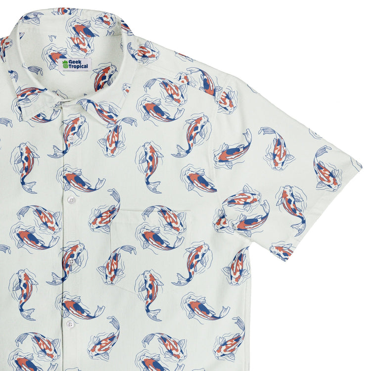 Koi Lake Button Up Shirt Geek Nerd 0925 adult sizing All Adult Button Up Shirts