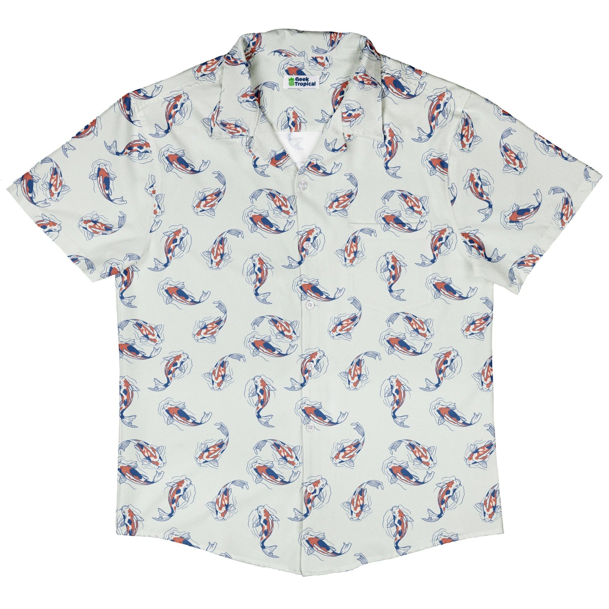 Koi Lake Button Up Shirt Geek Nerd 0925 adult sizing All Adult Button Up Shirts