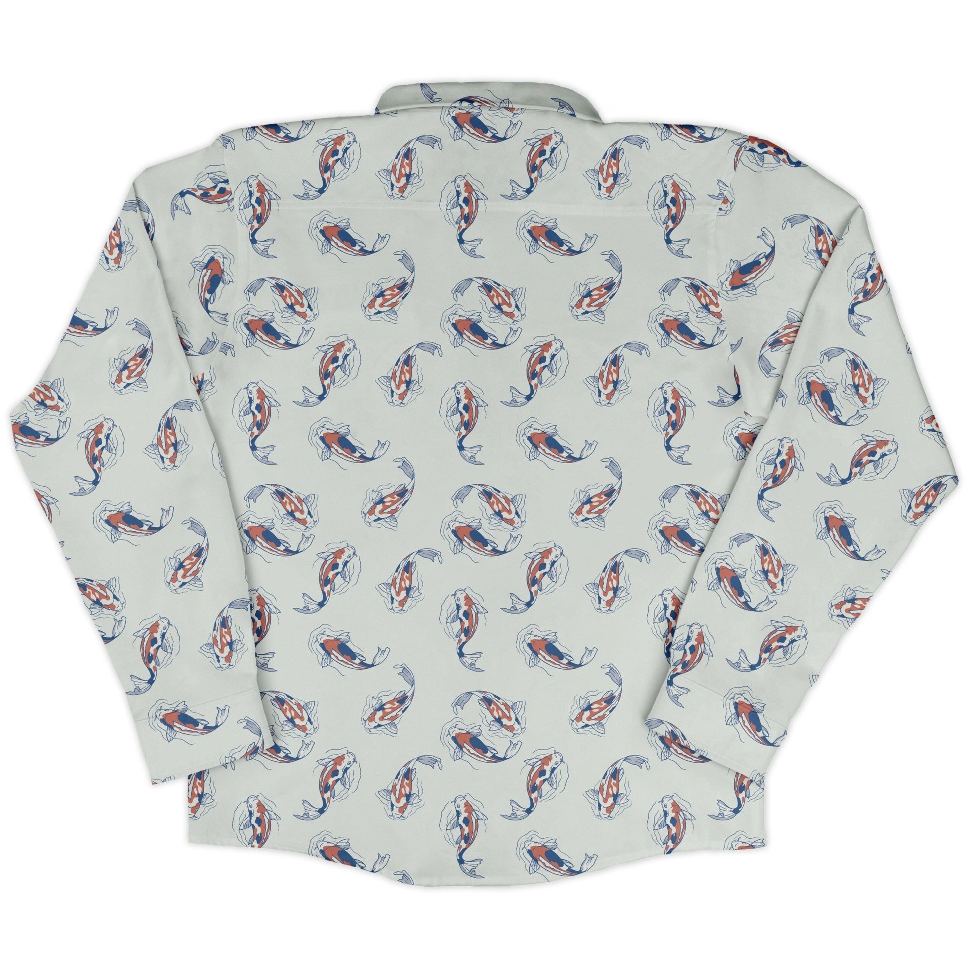 Koi Lake Long Sleeve Button Up Shirt Geek Nerd 0925 adult sizing All Adult Button Up Shirts