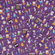 Lab Beakers Purple Science Long Sleeve Button Up Shirt Geek Nerd adult sizing FLOW DESC WRITING Maximalist Patterns