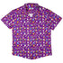 Clearance Ready - to - Ship Lab Beakers Purple Science Button Up Shirt Geek Nerd adult sizing Clearance Maximalist Patterns