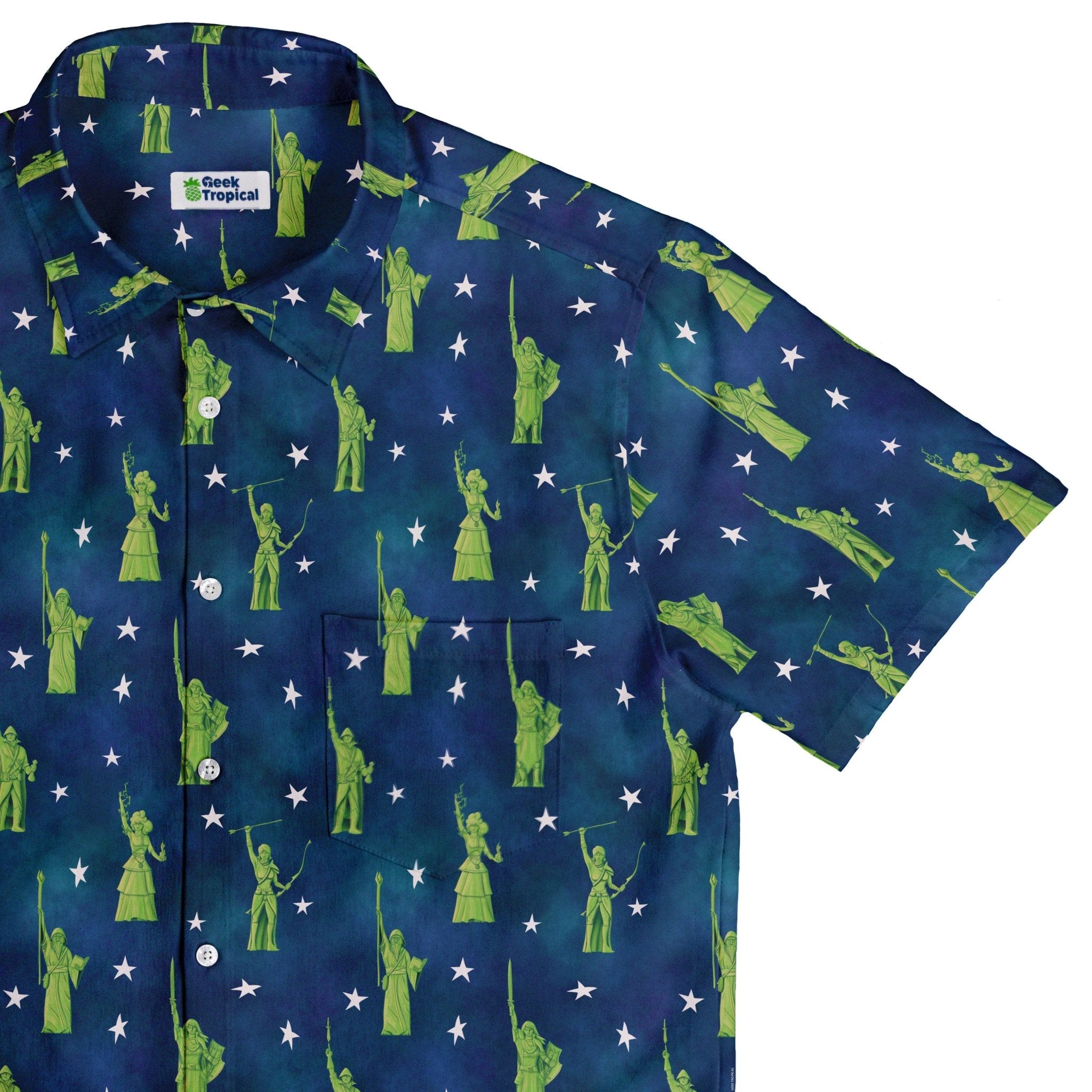 Lady Liberty Dnd Class Button Up Shirt - adult sizing - Designs by Nathan - dnd & rpg print