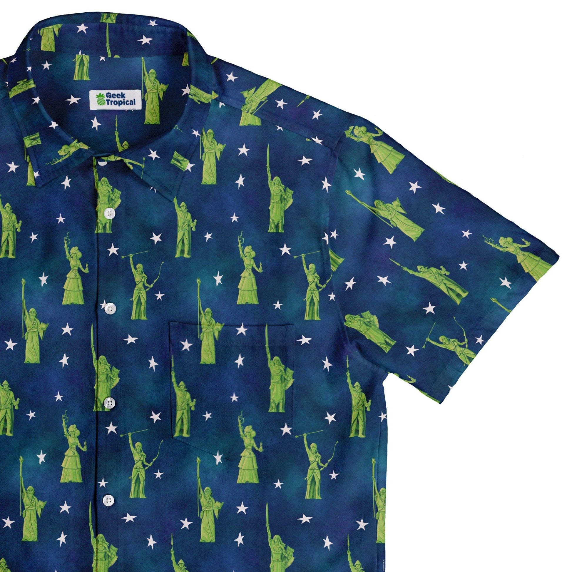 Lady Liberty Dnd Class Button Up Shirt - adult sizing - Designs by Nathan - dnd & rpg print