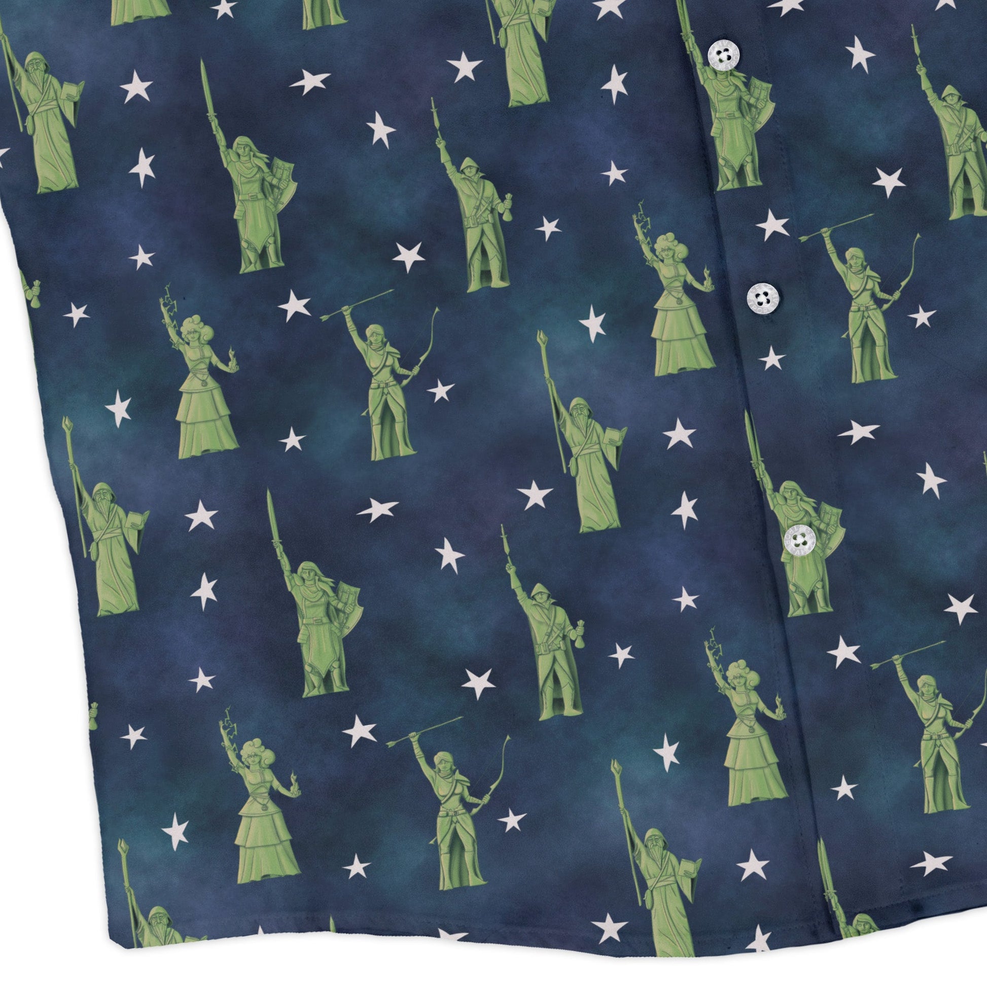 Lady Liberty Dnd Class Long Sleeve Button Up Shirt Geek Nerd adult sizing Designs by Nathan dnd & rpg print