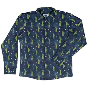Lady Liberty Dnd Class Long Sleeve Button Up Shirt Geek Nerd adult sizing Designs by Nathan dnd & rpg print