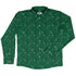 Leafy Green Dice Long Sleeve Button Up Shirt Geek Nerd adult sizing Botany Print Design by Heather Davenport