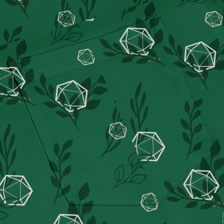 Leafy Green Dice Long Sleeve Button Up Shirt Geek Nerd adult sizing Botany Print Design by Heather Davenport