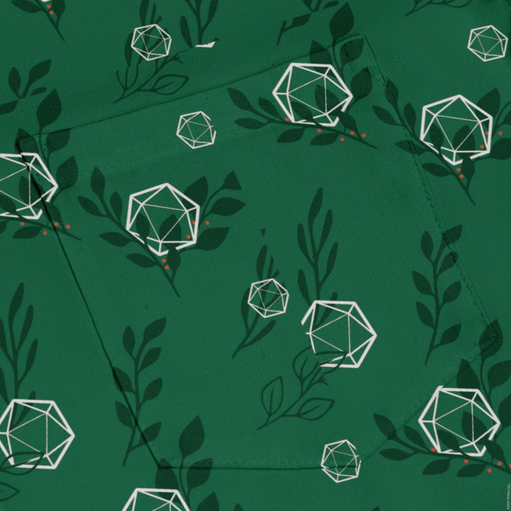 Leafy Green Dice Long Sleeve Button Up Shirt Geek Nerd adult sizing Botany Print Design by Heather Davenport